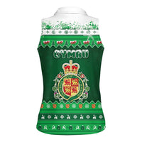 Wales Christmas Women Sleeveless Polo Shirt Cymru Dragon Nadolig Llawen - Wonder Print Shop