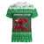 Wales Christmas Women V-Neck T-Shirt Cymru Dragon Nadolig Llawen - Wonder Print Shop