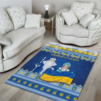 Ukraine Christmas Area Rug Ded Moroz And Snegurochka - Wonder Print Shop
