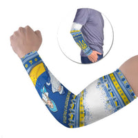 Ukraine Christmas Arm Sleeves Ded Moroz And Snegurochka - Wonder Print Shop
