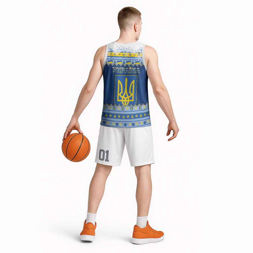 Ukraine Christmas Basketball Jersey Ded Moroz And Snegurochka - Wonder Print Shop