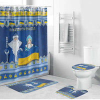Ukraine Christmas Bathroom Set Ded Moroz And Snegurochka - Wonder Print Shop