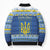 Ukraine Christmas Bomber Puffer Jacket Ded Moroz And Snegurochka - Wonder Print Shop