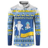 Ukraine Christmas Button Sweatshirt Ded Moroz And Snegurochka - Wonder Print Shop