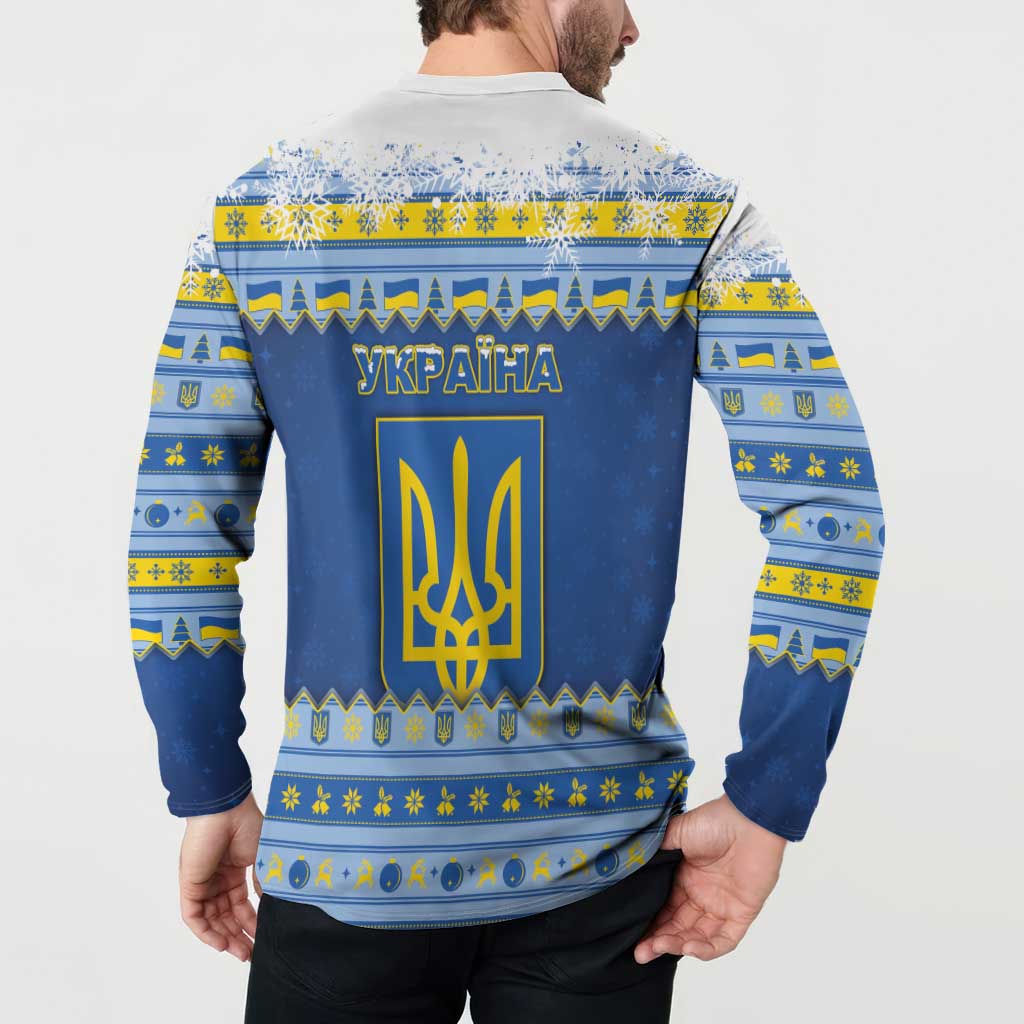 Ukraine Christmas Button Sweatshirt Ded Moroz And Snegurochka - Wonder Print Shop