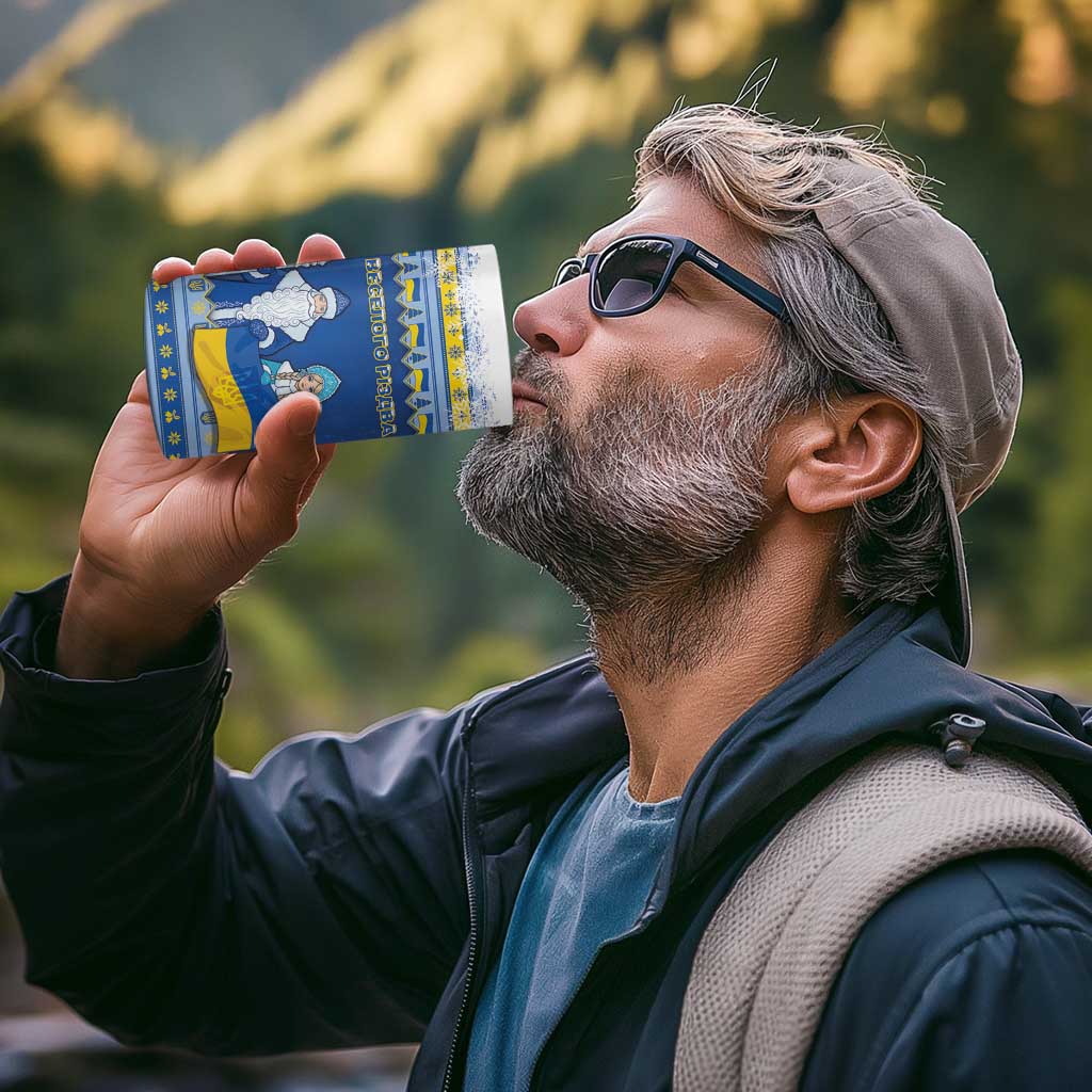 Ukraine Christmas 4 in 1 Can Cooler Tumbler Ded Moroz And Snegurochka - Wonder Print Shop