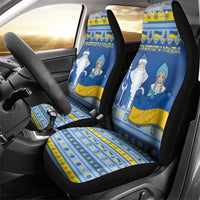 Ukraine Christmas Car Seat Cover Ded Moroz And Snegurochka - Wonder Print Shop