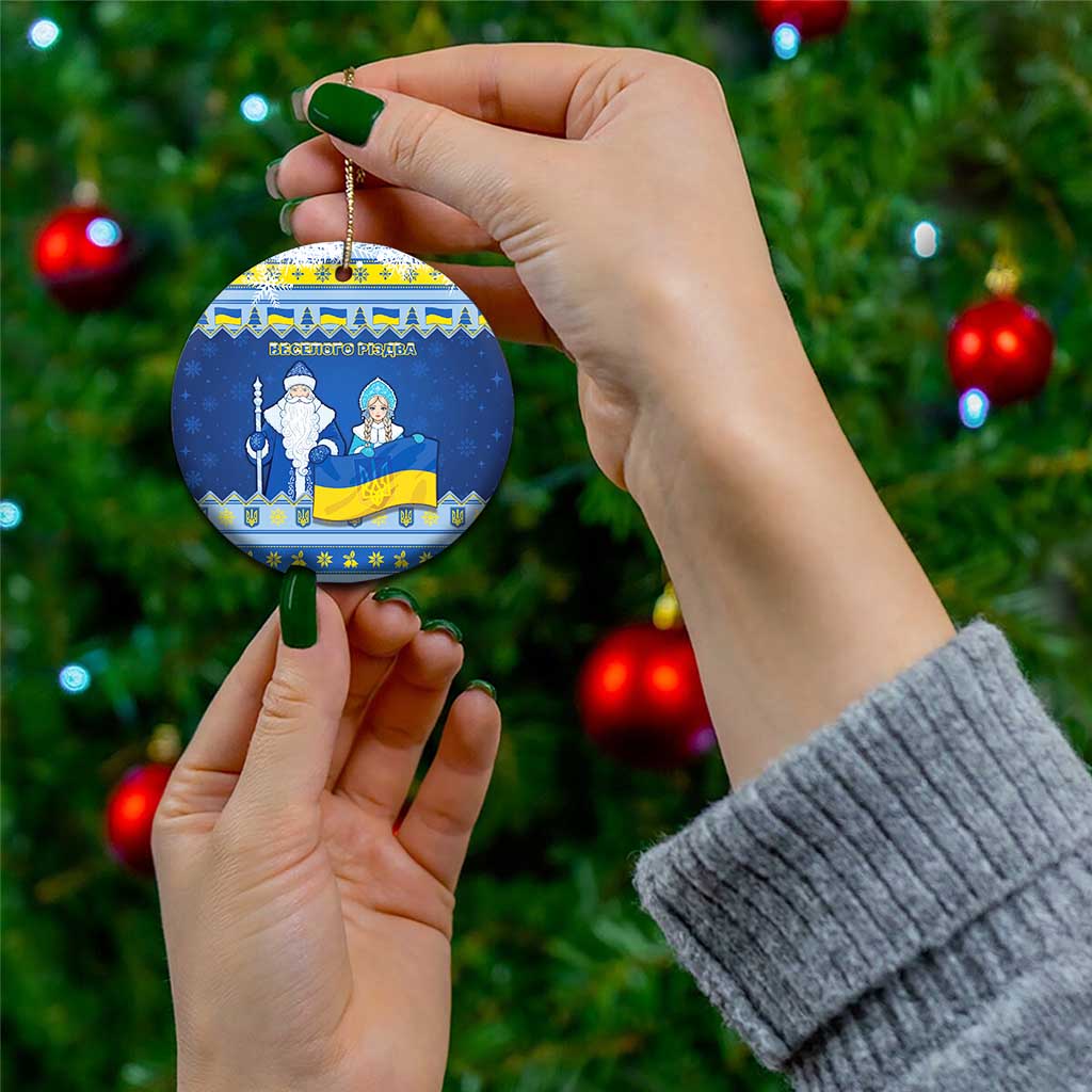 Ukraine Christmas Ceramic Ornament Ded Moroz And Snegurochka - Wonder Print Shop