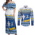 Ukraine Christmas Couples Matching Off Shoulder Maxi Dress and Long Sleeve Button Shirt Ded Moroz And Snegurochka - Wonder Print Shop