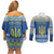 Ukraine Christmas Couples Matching Off Shoulder Short Dress and Long Sleeve Button Shirt Ded Moroz And Snegurochka - Wonder Print Shop