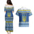 Ukraine Christmas Couples Matching Puletasi and Hawaiian Shirt Ded Moroz And Snegurochka - Wonder Print Shop