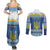 Ukraine Christmas Couples Matching Summer Maxi Dress and Long Sleeve Button Shirt Ded Moroz And Snegurochka - Wonder Print Shop