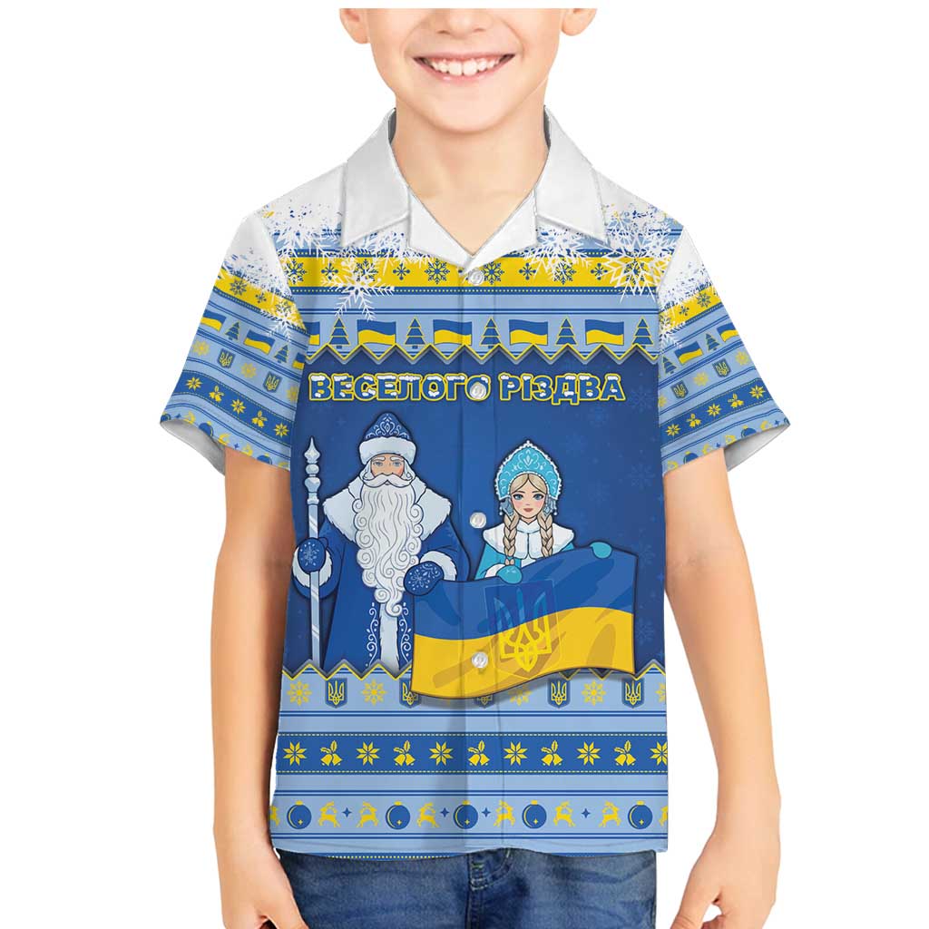 Ukraine Christmas Family Matching Mermaid Dress and Hawaiian Shirt Ded Moroz And Snegurochka - Wonder Print Shop