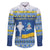 Ukraine Christmas Family Matching Off The Shoulder Long Sleeve Dress and Hawaiian Shirt Ded Moroz And Snegurochka - Wonder Print Shop