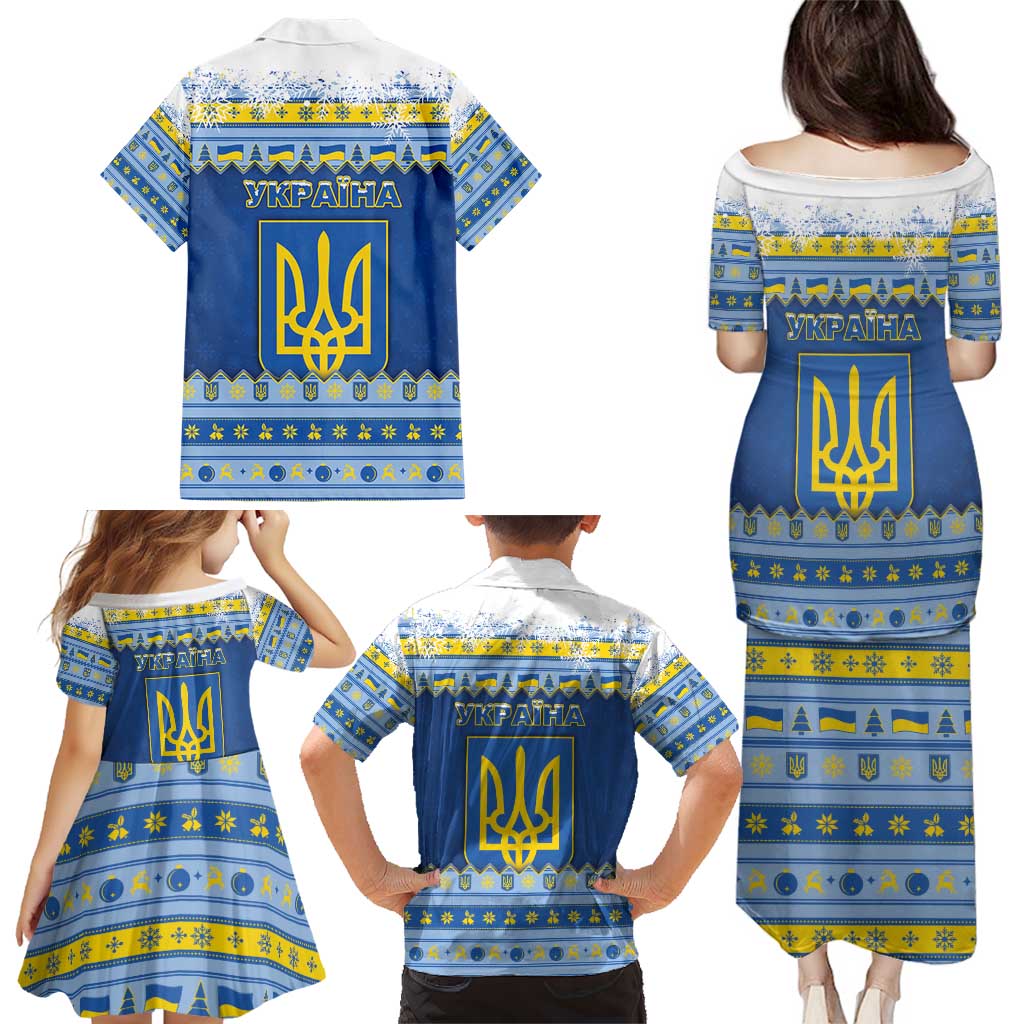 Ukraine Christmas Family Matching Puletasi and Hawaiian Shirt Ded Moroz And Snegurochka - Wonder Print Shop