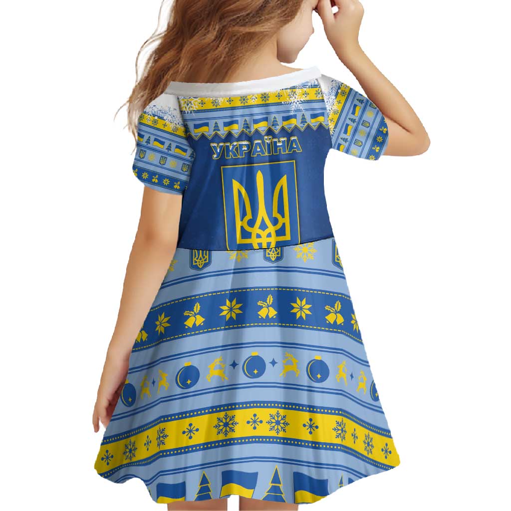 Ukraine Christmas Family Matching Short Sleeve Bodycon Dress and Hawaiian Shirt Ded Moroz And Snegurochka - Wonder Print Shop