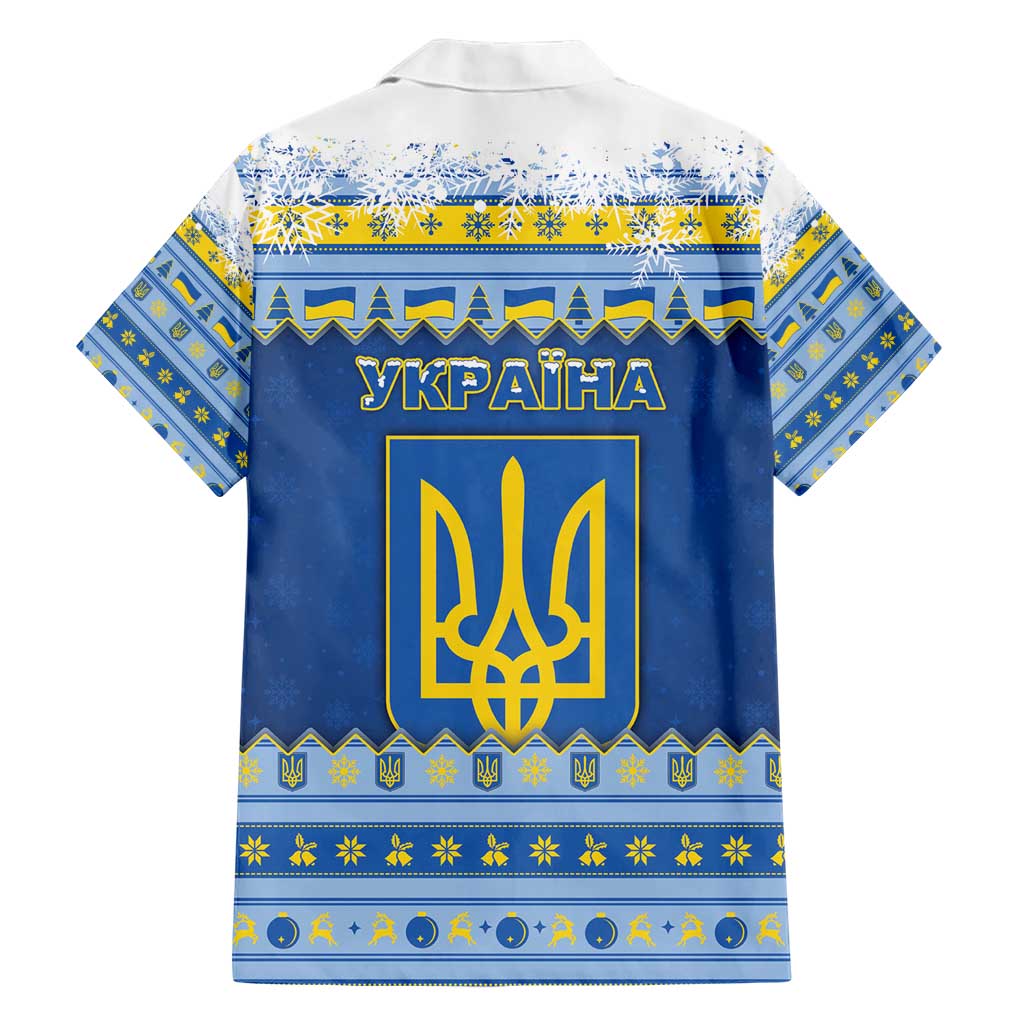 Ukraine Christmas Family Matching Short Sleeve Bodycon Dress and Hawaiian Shirt Ded Moroz And Snegurochka - Wonder Print Shop