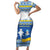 Ukraine Christmas Family Matching Short Sleeve Bodycon Dress and Hawaiian Shirt Ded Moroz And Snegurochka - Wonder Print Shop