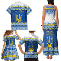 Ukraine Christmas Family Matching Tank Maxi Dress and Hawaiian Shirt Ded Moroz And Snegurochka - Wonder Print Shop