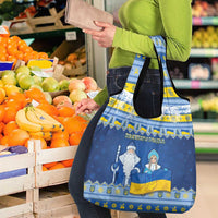 Ukraine Christmas Grocery Bag Ded Moroz And Snegurochka - Wonder Print Shop