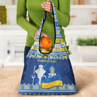 Ukraine Christmas Grocery Bag Ded Moroz And Snegurochka - Wonder Print Shop