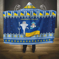 Ukraine Christmas Hooded Blanket Ded Moroz And Snegurochka - Wonder Print Shop