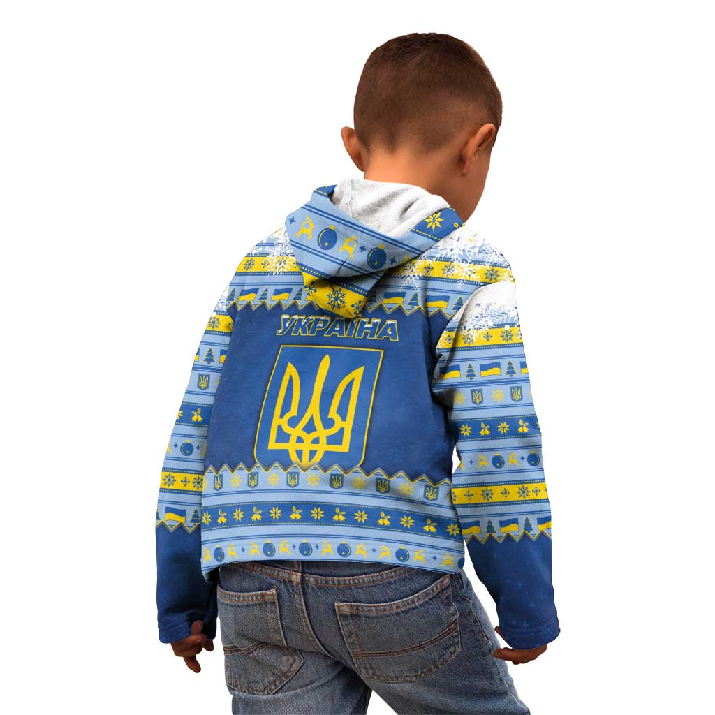 Ukraine Christmas Kid Hoodie Ded Moroz And Snegurochka - Wonder Print Shop