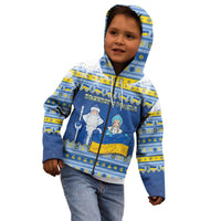 Ukraine Christmas Kid Hoodie Ded Moroz And Snegurochka - Wonder Print Shop