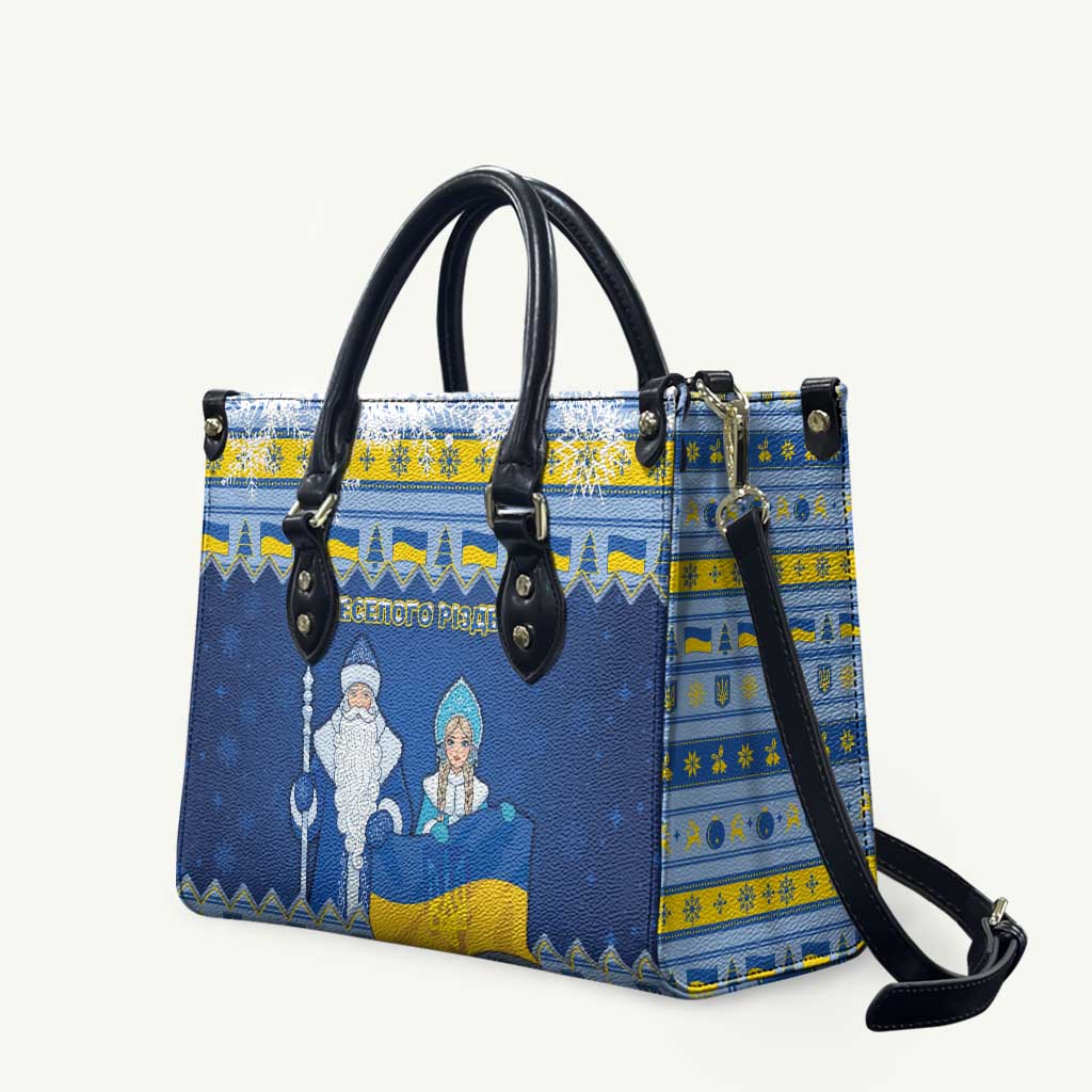 Ukraine Christmas Leather Bag Ded Moroz And Snegurochka - Wonder Print Shop