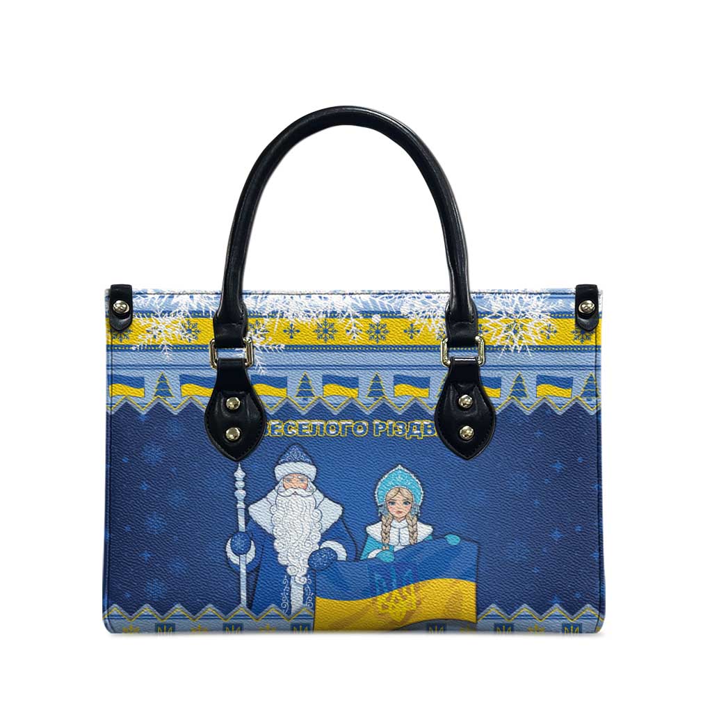 Ukraine Christmas Leather Bag Ded Moroz And Snegurochka - Wonder Print Shop
