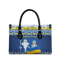 Ukraine Christmas Leather Bag Ded Moroz And Snegurochka - Wonder Print Shop