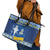 Ukraine Christmas Leather Tote Bag Ded Moroz And Snegurochka - Wonder Print Shop