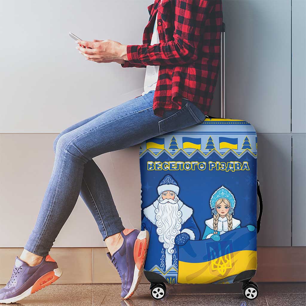 Ukraine Christmas Luggage Cover Ded Moroz And Snegurochka - Wonder Print Shop