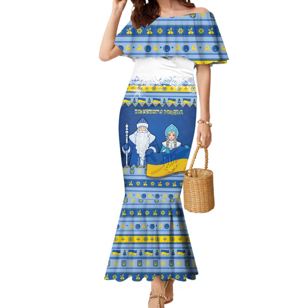 Ukraine Christmas Mermaid Dress Ded Moroz And Snegurochka - Wonder Print Shop