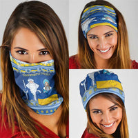 Ukraine Christmas Neck Gaiter Ded Moroz And Snegurochka - Wonder Print Shop