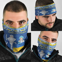 Ukraine Christmas Neck Gaiter Ded Moroz And Snegurochka - Wonder Print Shop