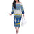 Ukraine Christmas Off The Shoulder Long Sleeve Dress Ded Moroz And Snegurochka - Wonder Print Shop