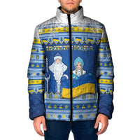 Ukraine Christmas Padded Jacket Ded Moroz And Snegurochka - Wonder Print Shop