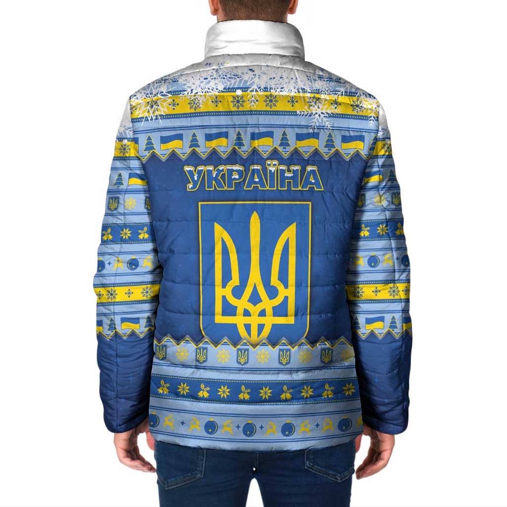 Ukraine Christmas Padded Jacket Ded Moroz And Snegurochka - Wonder Print Shop
