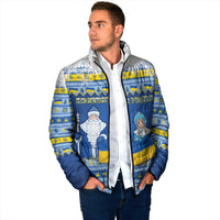 Ukraine Christmas Padded Jacket Ded Moroz And Snegurochka - Wonder Print Shop