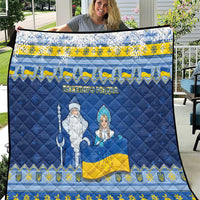 Ukraine Christmas Quilt Ded Moroz And Snegurochka - Wonder Print Shop