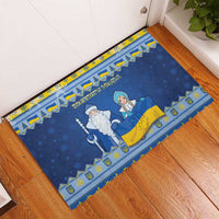 Ukraine Christmas Rubber Doormat Ded Moroz And Snegurochka - Wonder Print Shop