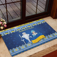 Ukraine Christmas Rubber Doormat Ded Moroz And Snegurochka - Wonder Print Shop