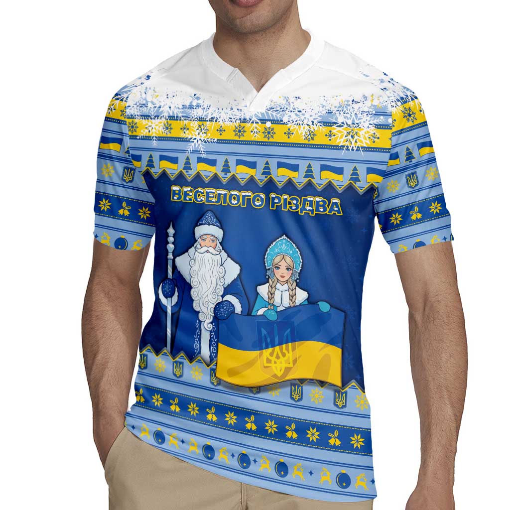 Ukraine Christmas Rugby Jersey Ded Moroz And Snegurochka - Wonder Print Shop