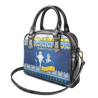 Ukraine Christmas Shoulder Handbag Ded Moroz And Snegurochka - Wonder Print Shop