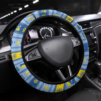 Ukraine Christmas Steering Wheel Cover Ded Moroz And Snegurochka - Wonder Print Shop