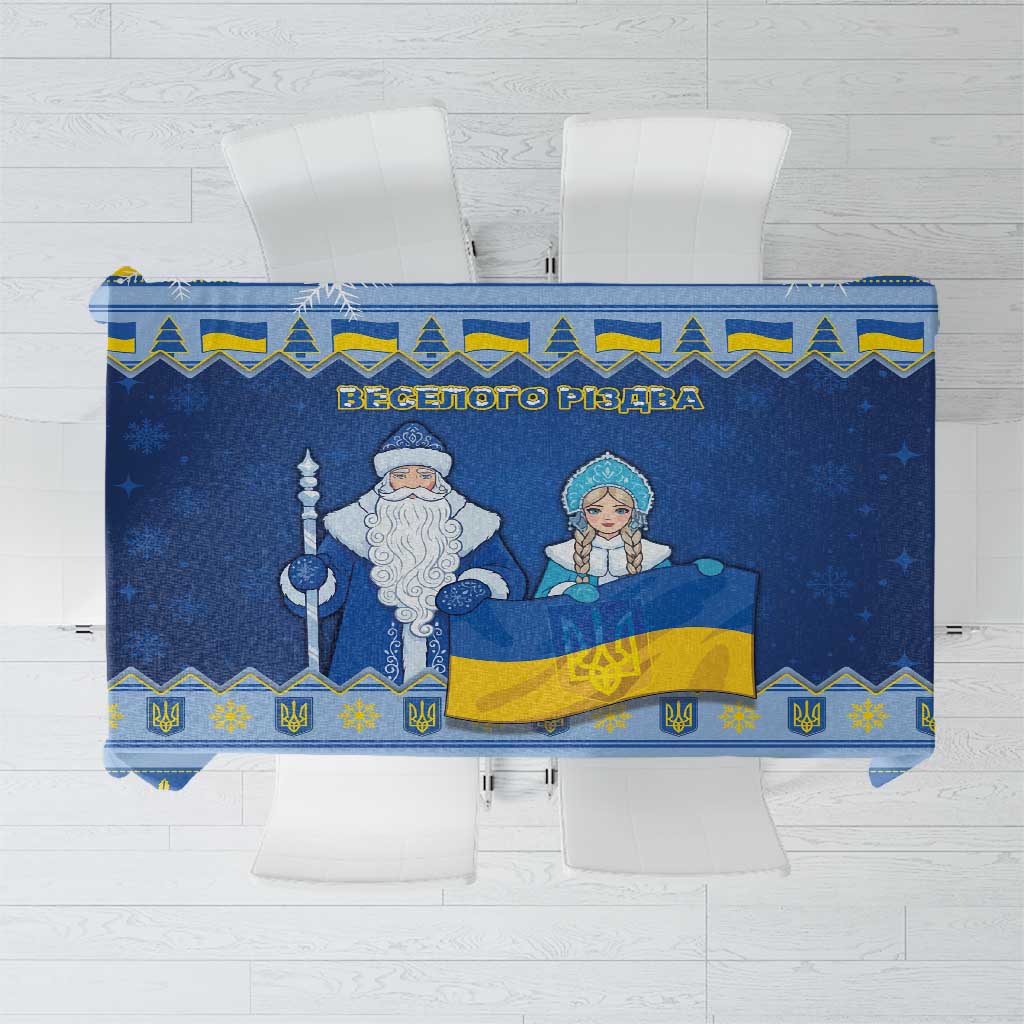 Ukraine Christmas Tablecloth Ded Moroz And Snegurochka - Wonder Print Shop