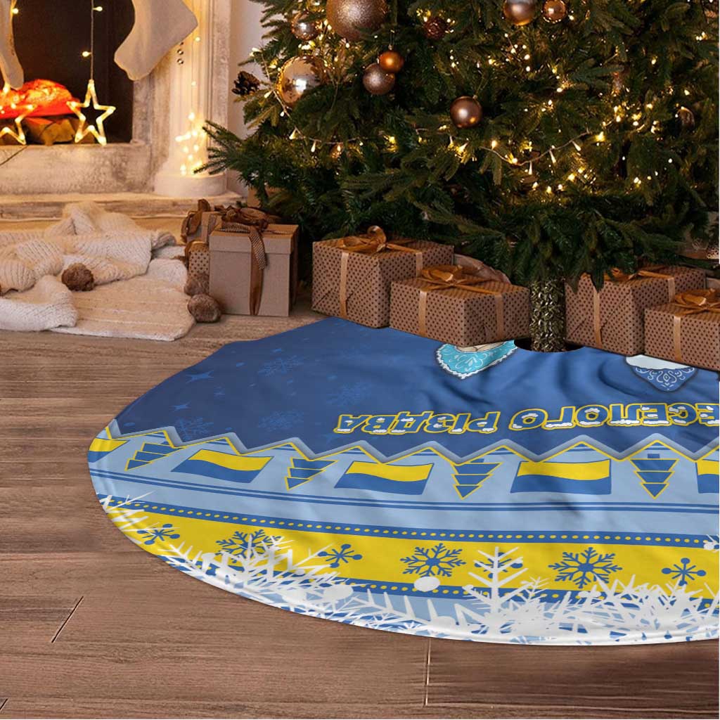 Ukraine Christmas Tree Skirt Ded Moroz And Snegurochka - Wonder Print Shop