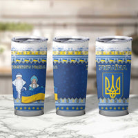 Ukraine Christmas Tumbler Cup Ded Moroz And Snegurochka - Wonder Print Shop