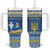 Ukraine Christmas Tumbler With Handle Ded Moroz And Snegurochka - Wonder Print Shop